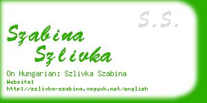 szabina szlivka business card